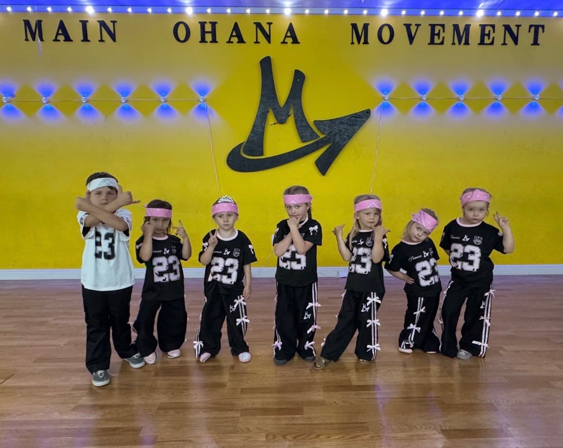 The Small Kine Hip Hop class together in the studio